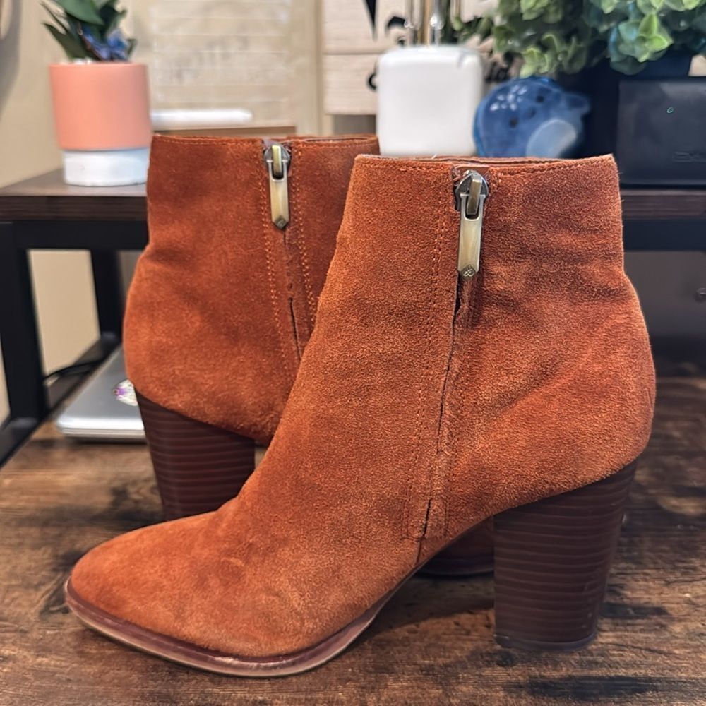 Sam Edelman Rust Brownieh Orange Booties size 7 - Picture 7 of 11